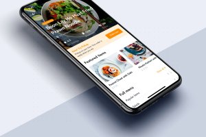 美食点评类APP应用餐厅详情页设计模板 Restaurant details mobile app template