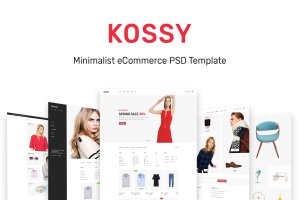 极简设计风格网上商城平台设计PSD模板 Kossy | Minimalist eCommerce PSD Template