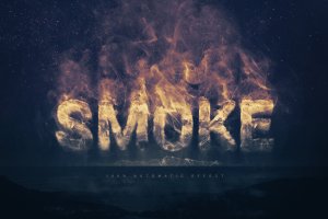Logo设计效果预览烟雾萦绕特效PSD模板 Smoke Logo Text Effect