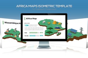 美洲国家/地区地图PPT幻灯片设计素材 Africa Maps Isometric & Legends For Powerpoint