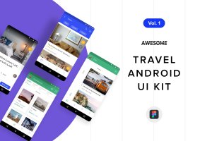 安卓手机平台旅游APP应用UI设计套件v1[Figma] Android UI Kit – Travel Vol. 1 (Figma)