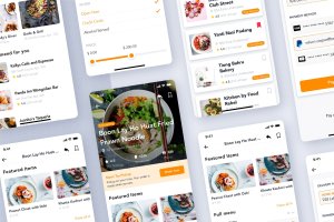 餐厅扫码点餐APP应用UI套件 Food Restaurant order app UI Kit
