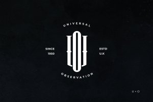 UO字母组合创意Logo设计模板 UO Monogram Logo