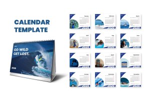 2020年创意台历排版设计模板素材 Calendar 2020