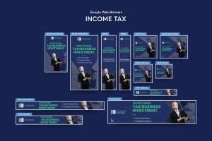 代理记账公司百度谷歌横幅广告设计模板 Income Tax Banners Ad