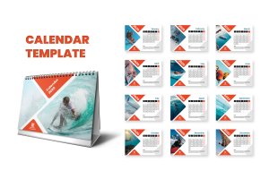 2020年极限运动主题台历定制排版设计模板 Calendar 2020