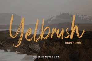 英文笔刷风格字体下载 Yelbrush Brush Font