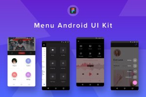 Android应用导航菜单UI界面设计Figma模板 Menu Android UI Kit (Figma)