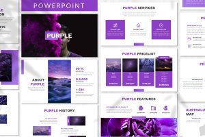 紫色配色风格企业宣讲会公司介绍PPT模板 Purple – Business Powerpoint Template