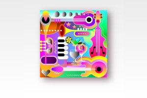 音乐主题抽象矢量艺术插画设计素材 Musical Background Design vector illustration