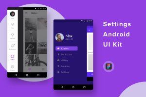 Android应用用户中心界面设计Figma模板 Settings Android UI Kit (Figma)