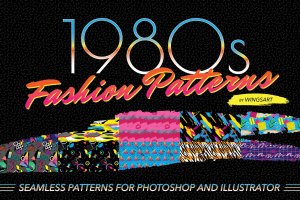 1980s年代复古潮流时尚图案设计素材v1 1980s Fashion Patterns Volume One