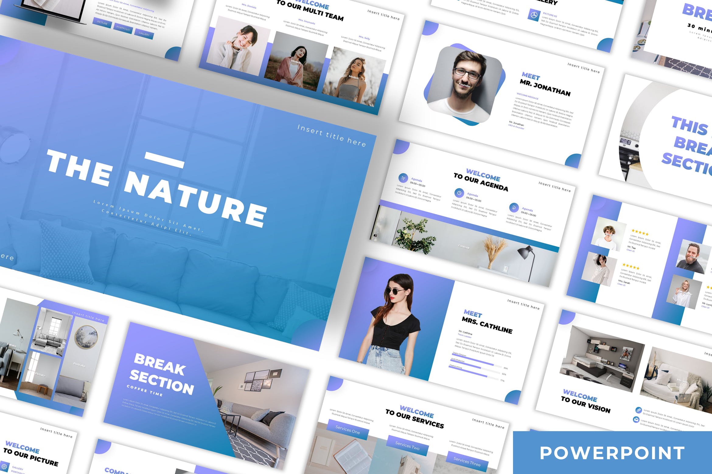 商业业务数据演示Powerpoint模板 The Nature – Business Powerpoint Template