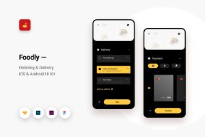 iOS&Android平台美食订餐类APP应用UI界面设计套件v4 Foodly – Ordering Delivery iOS & Android UI Kit 4