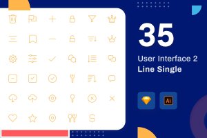 Line Senja图标系列：用户界面设计矢量线性图标1 Line Senja – User Interface 2