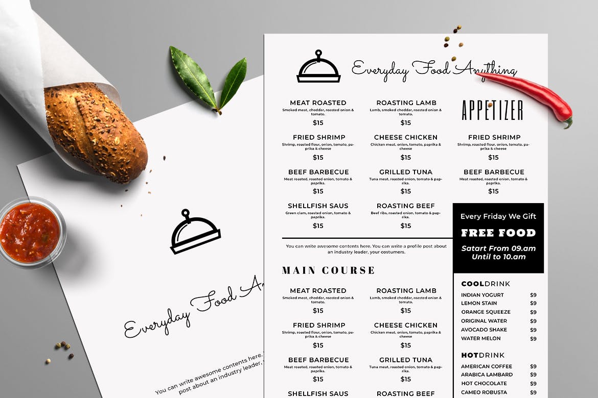 简约风西式餐厅菜单版式设计模板v19sgm–foodmenu19