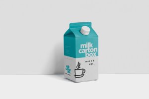 果汁/牛奶饮料纸盒包装效果图样机 Juice – Milk Mockup in 500ml Carton Box