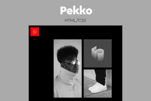 极简设计风格作品展示网站HTML模板 Pekko – Minimal Black HTML Template