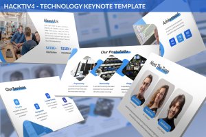 新兴科技公司介绍Keynote幻灯片模板素材 Hacktiv4 – Technology Keynote Template
