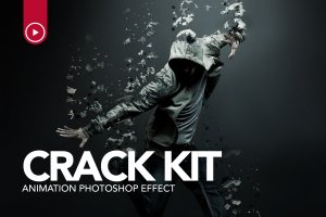 炫酷运动人物动画效果PS动作 Gif Animated Crack Kit Photoshop Action