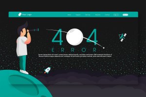 网站404报错页面设计模板 404 Error – Landing Page GR
