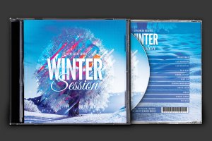 冬日恋情音乐CD封面设计模板 Winter Session CD Cover Artwork