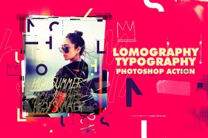 Lomo印刷效果海报设计PS动作 Lomography Typography Poster Photoshop Action