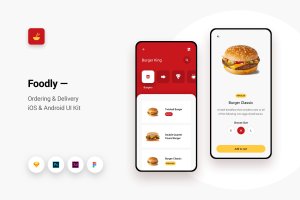 iOS/Android平台外卖送餐APP应用UI设计套件 Foodly – Ordering Delivery iOS & Android UI Kit 11