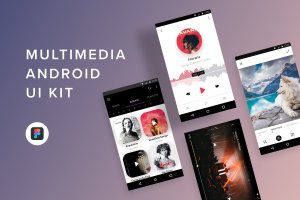 Android平台多媒体APP应用UI设计套件Figma模板 Multimedia Android UI Kit (Figma)