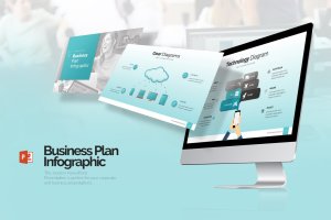 商业计划书信息图表PPT幻灯片设计模板 Business Plan Infographic Presentation (PPTX)