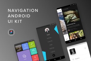 Android平台APP应用导航菜单设计Figma模板 Navigation Android UI Kit (Figma)