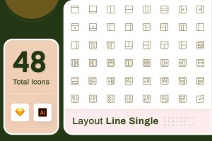 Line Senja图标系列：界面设计布局矢量线性图标 Line Senja – Layout
