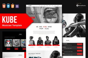 音乐家/DJ/乐队/音乐主题网站HTML模板 KUBE – Musician, DJ, Band, Music HTML Template