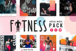 健身运动主题社交媒体设计素材 Fitness & Gym Social Media Templates