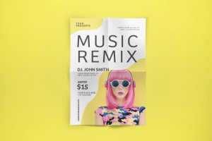DJ混音音乐主题活动海报传单设计模板 Music Remix Flyer