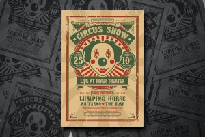 魔术马戏表演活动宣传海报传单模板 Magic Circus Show