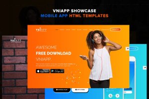APP项目网站HTML模板 VniApp – Showcase Mobile App HTML Template