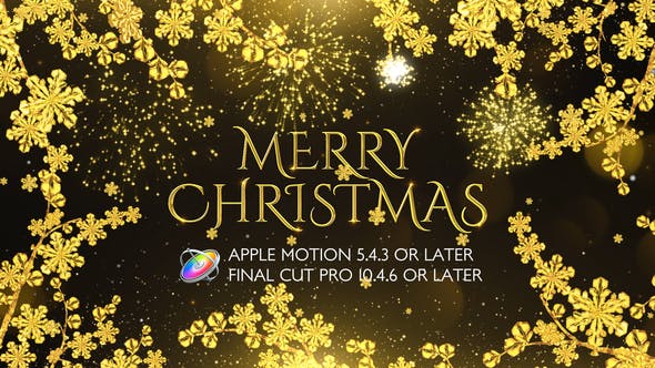 金光闪闪圣诞节祝福视频Motion&FCPX模板 Golden Christmas Wishes – Apple Motion