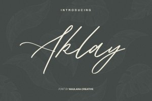 英文飘逸连字钢笔书法字体 Aklay – Handwritten Font