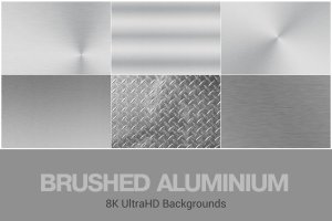8K超高清拉丝铝材质背景图素材 8K UltraHD Brushed Aluminium Backgrounds Set