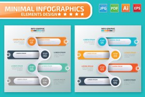 信息图表步骤图形设计矢量素材 Infographics Design