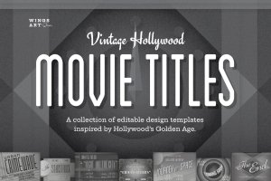 复古好莱坞电影/海报标题设计模板素材 Vintage Hollywood Movie Titles