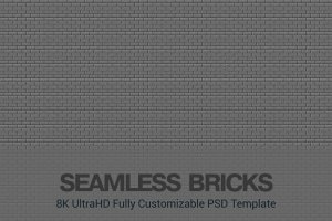 8K超高清自定义无缝砖背景 8K UltraHD Custom Seamless Bricks Background