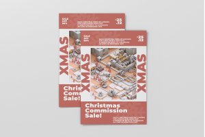 现代圣诞节大型派对3D建模场景海报设计模板 Modern Christmas Flyer