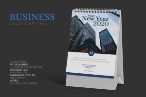 市场营销主题2020年活页台历设计模板 2020 Marketing Business Calendar Pro