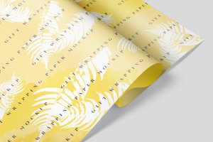 礼品包装纸图案印花设计预览样机模板 Gift Wrapping Paper Mockup Set