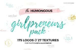 女性时尚品牌Logo设计模板合集[175个Logo模板+27种肌理纹理] The Humongous Girlpreneurs Logo Pack