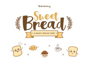 品牌设计适用活泼风格英文手写字体 Sweet Bread