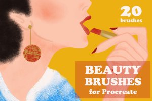 插画师必备的复古时尚美容Procreate笔刷 Beauty Brushes for Procreate