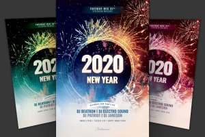 2020新年前夜倒计时主题活动海报传单模板 New Year Flyer